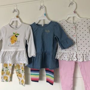 🍋 3 Sweet 9m Girls Long Sleeve N Pants Sets 🍋